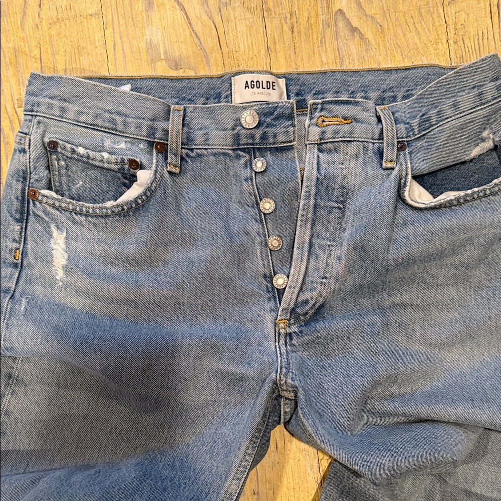 Agolde Light Blue Relaxed Fit Jeans - Picture 2 of 10